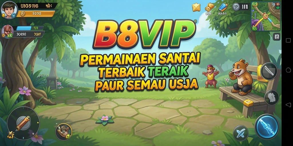 Tampilan gameplay B8VIP yang mengasyikkan dan berwarna-warni.