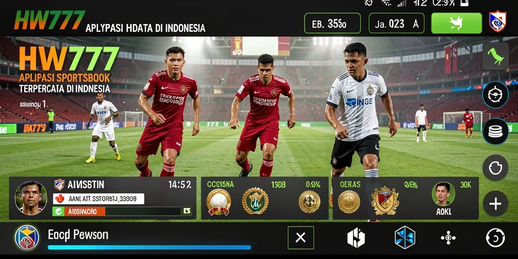 Tampilan screenshot HW777 menampilkan interface permainan sportsbook yang menarik.