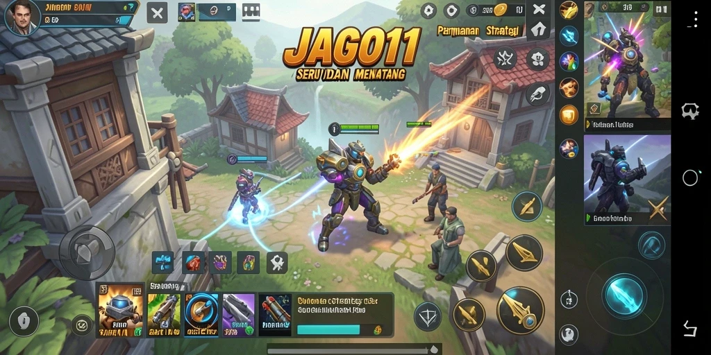 Screenshot JAGO11 menunjukkan gameplay penuh strategi yang mendebarkan.
