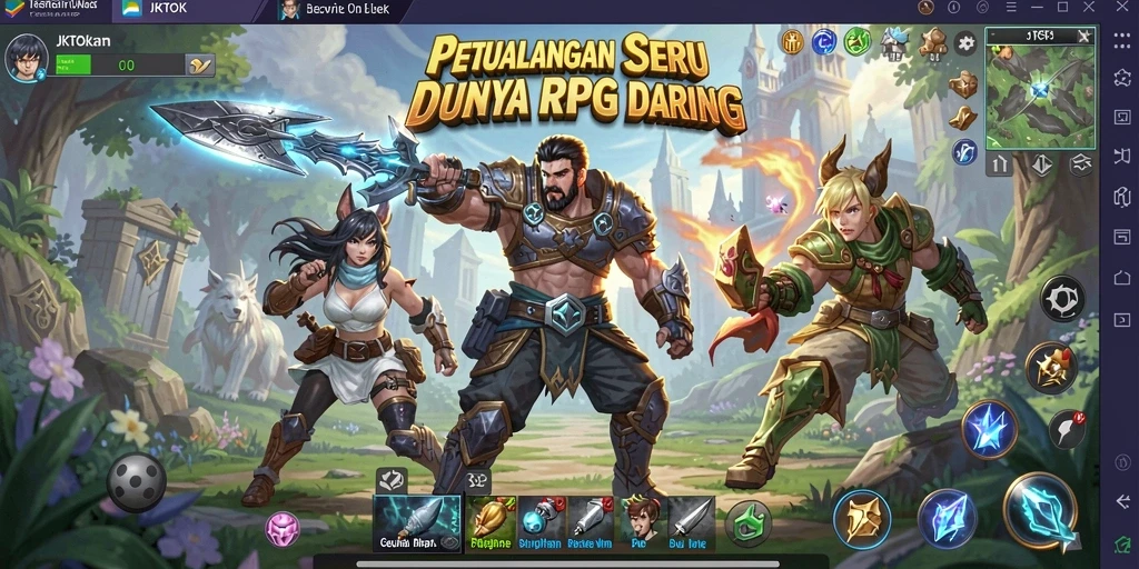 Tampilan gameplay seru JKTOK dengan petualangan RPG yang mendebarkan.