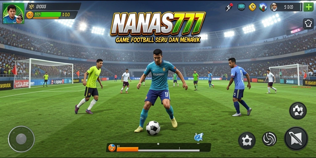 Gameplay seru dan penuh aksi dari NANAS777 di lapangan sepak bola.