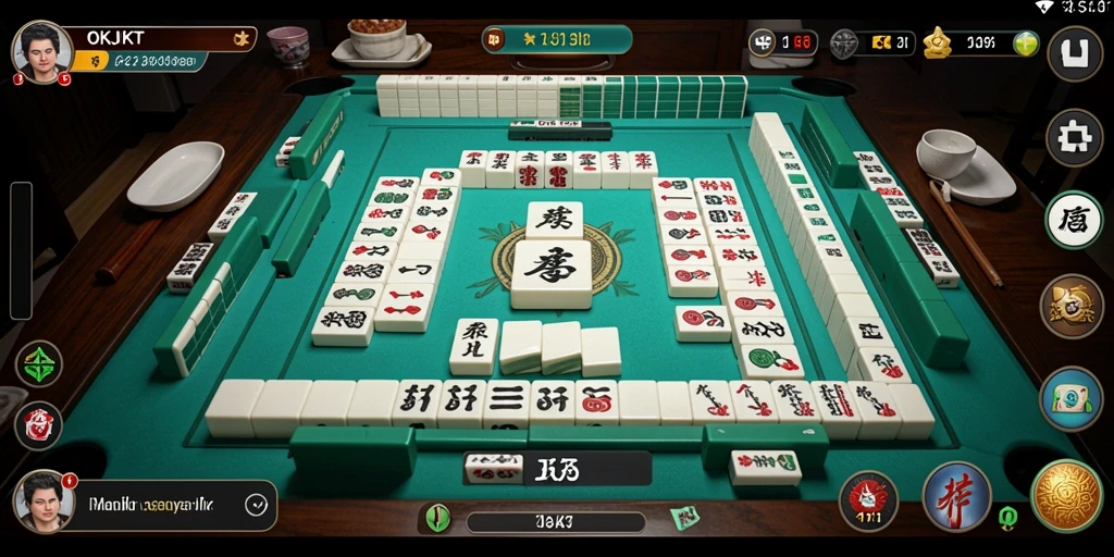 Tampilan menarik dan seru dari gameplay Mahjong di OKJKT.