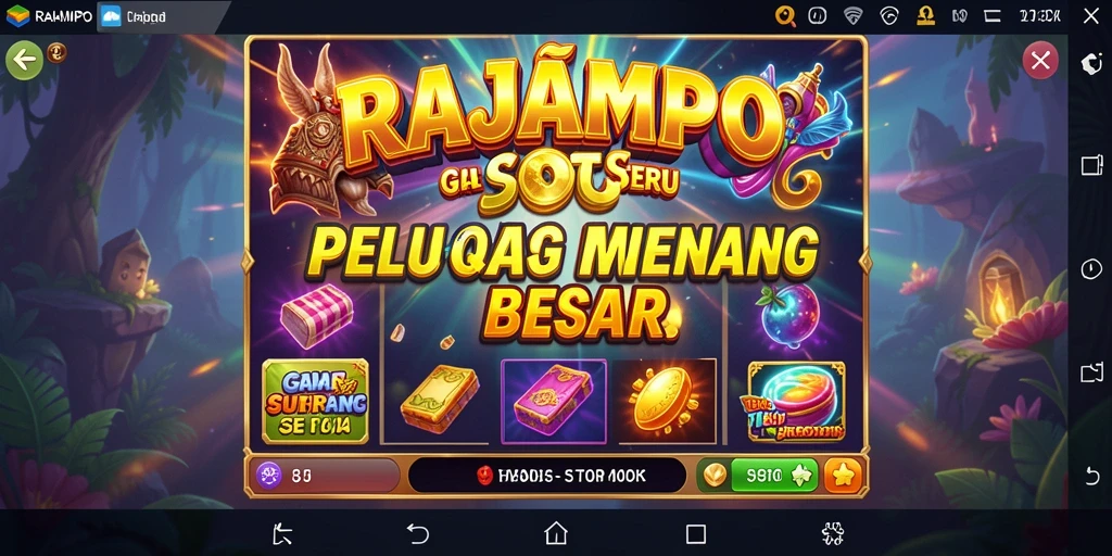 Tampilan gameplay seru dalam RAJAMPO, penuh warna dan aksi.