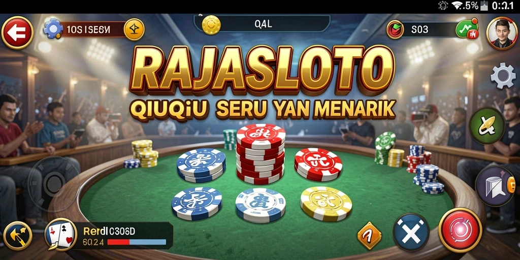 Tampilan gameplay seru dalam RAJASLOTO, aksi QiuQiu yang mendebarkan.