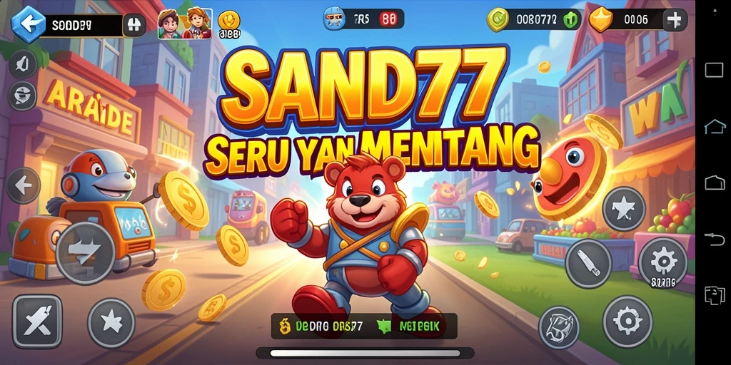 Tampilan gameplay seru dan penuh aksi di SAND77.