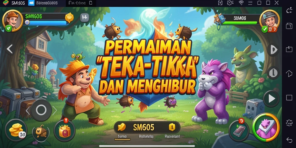 Tampilan gameplay SM605 yang seru dengan berbagai teka-teki menantang.