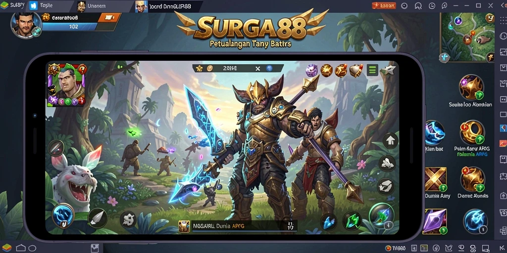 Tampilan gameplay SURGA88 dengan aksi seru dan grafis menawan.