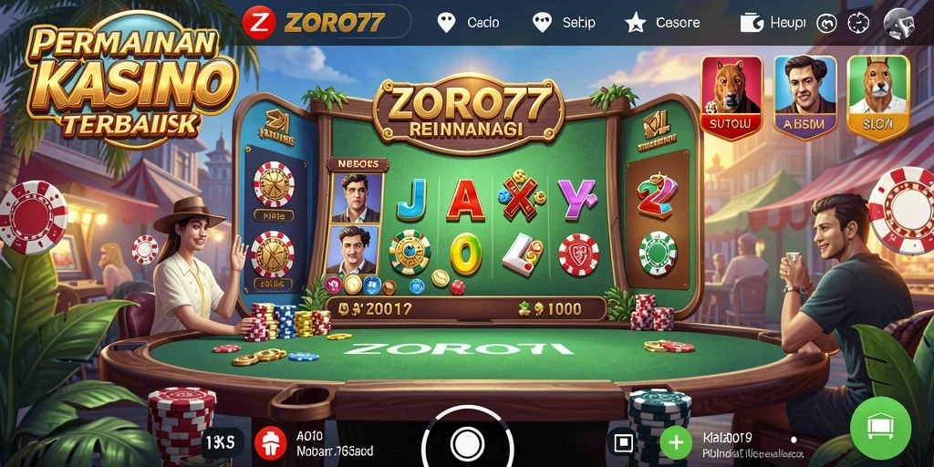 Tampilan gameplay kasino yang mendebarkan di ZORO77.